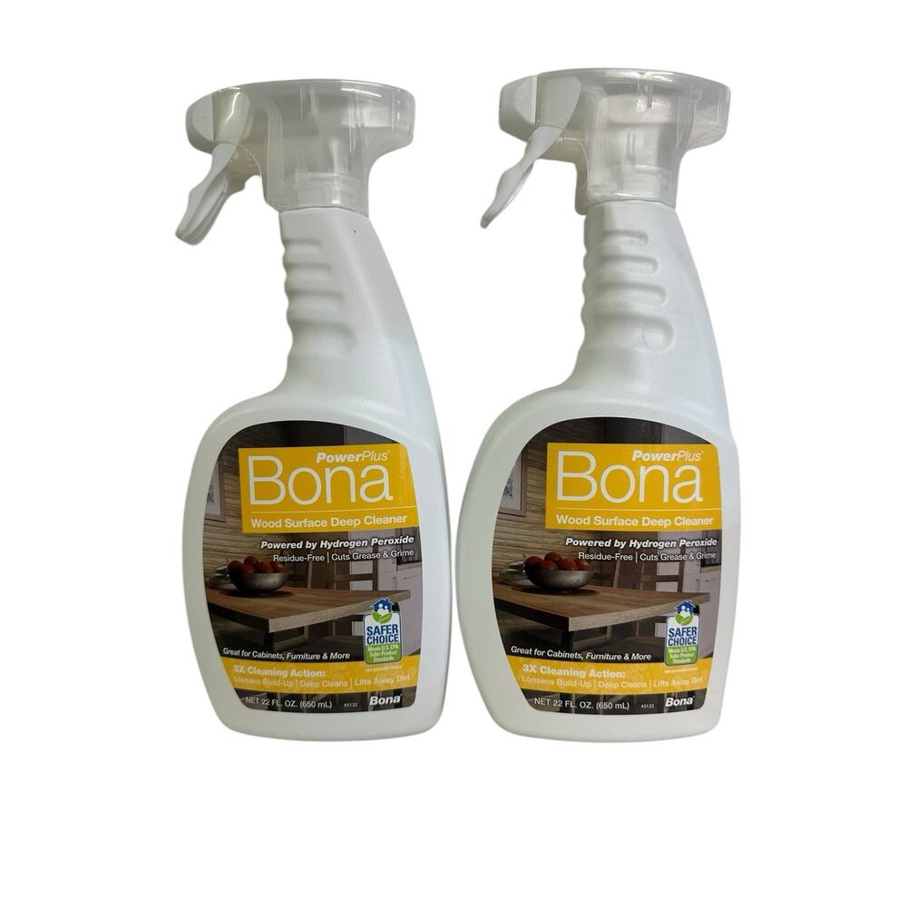 Bona Wood Surface Deep Cleaner Powerplus Hydrogen Peroxide NEW Lot Of 2 Bottles